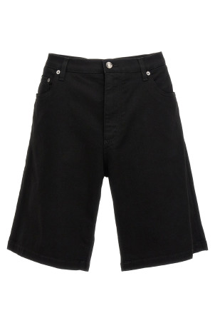 Stretch denim bermuda shorts Black