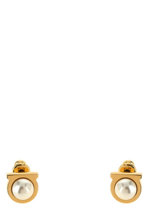 'Gancini' pearl earrings Gold
