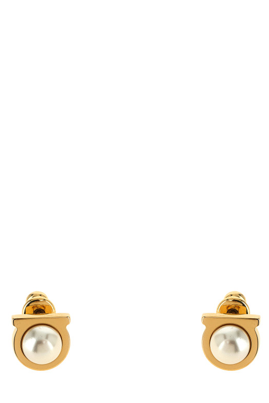 'Gancini' pearl earrings Gold