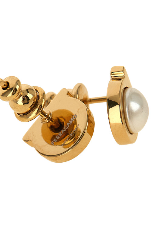 'Gancini' pearl earrings Gold