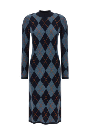 Diamond-shaped knit dress orange