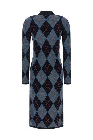 Diamond-shaped knit dress orange
