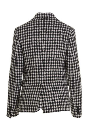 Tweed wool blazer jacket Black-grey