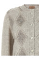 Jacquard diamond cardigan Gray