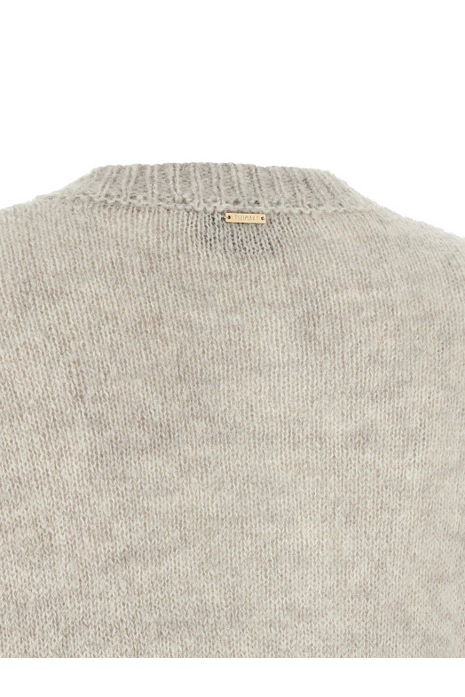 Jacquard diamond cardigan Gray