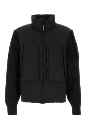 Black knit and stretch nylon down jacket Black C.P. COMPANY (21CMKN051A006390M)