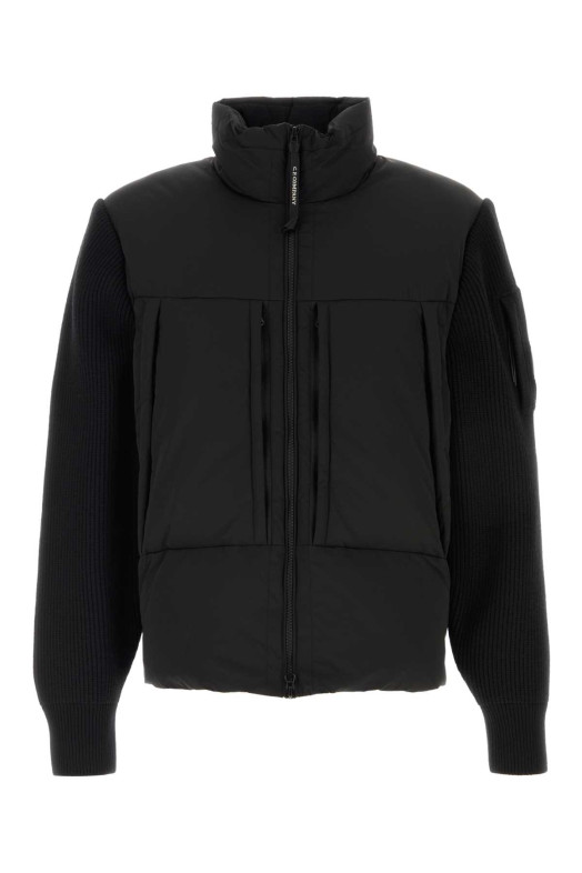 Black knit and stretch nylon down jacket Black C.P. COMPANY (21CMKN051A006390M)