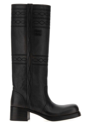 Dark brown leather boots MIU MIU (5W765EF050D7T)