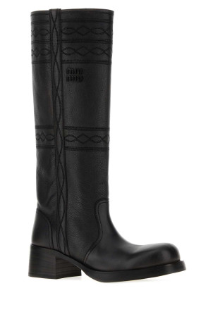 Dark brown leather boots MIU MIU (5W765EF050D7T)