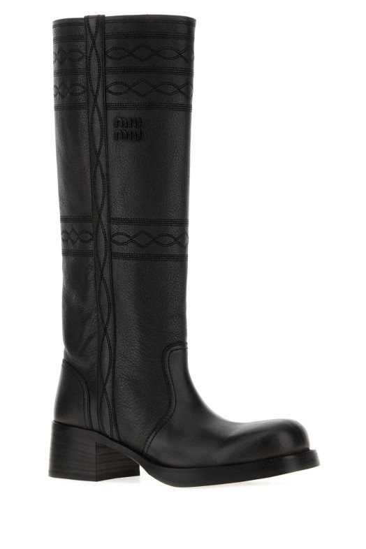 Dark brown leather boots MIU MIU (5W765EF050D7T)