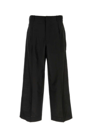 Black wool blend wide-leg pant LEMAIRE (PA1332LF1703)
