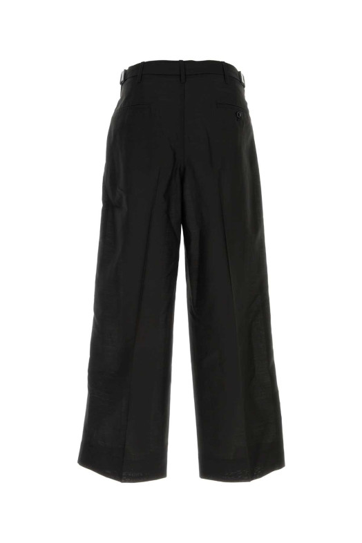 Black wool blend wide-leg pant LEMAIRE (PA1332LF1703)
