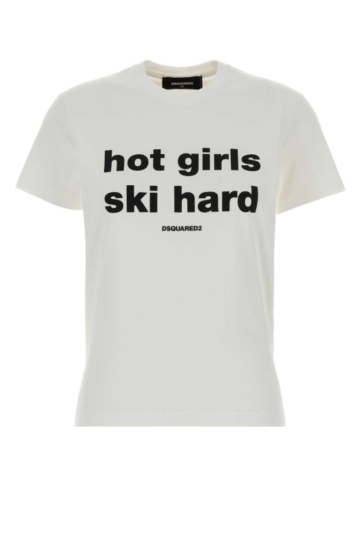 White cotton t-shirt White DSQUARED (S72GD0633D20106)