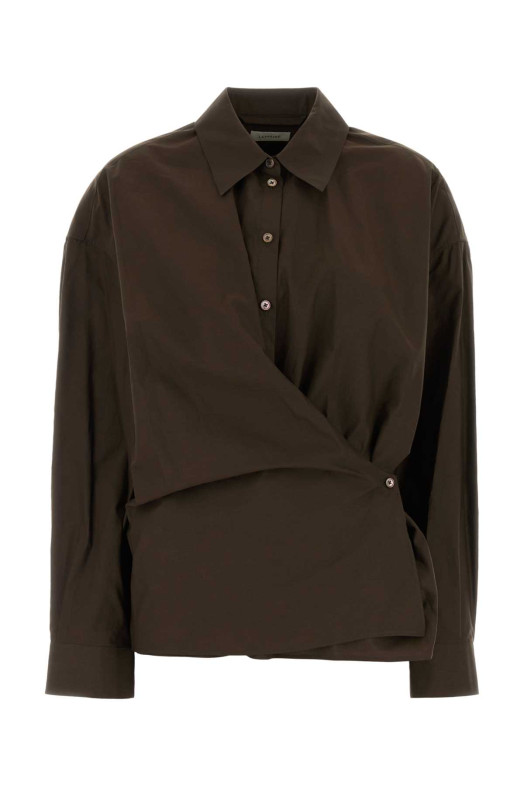 Dark brown cotton blend shirt LEMAIRE (SH1141LF1500)