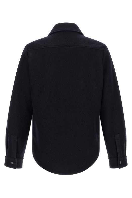 Шерстяная рубашка-свитер, синяя MONCLER L20912F0005689BMK786