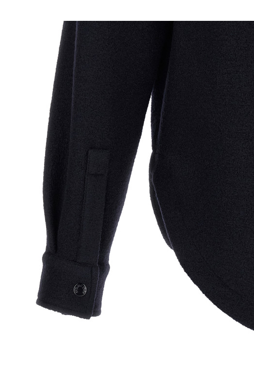 Шерстяная рубашка-свитер, синяя MONCLER L20912F0005689BMK786