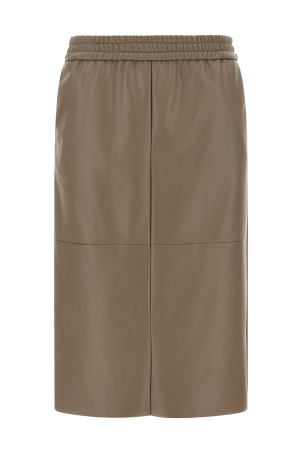 Eco-leather panel skirt Beige