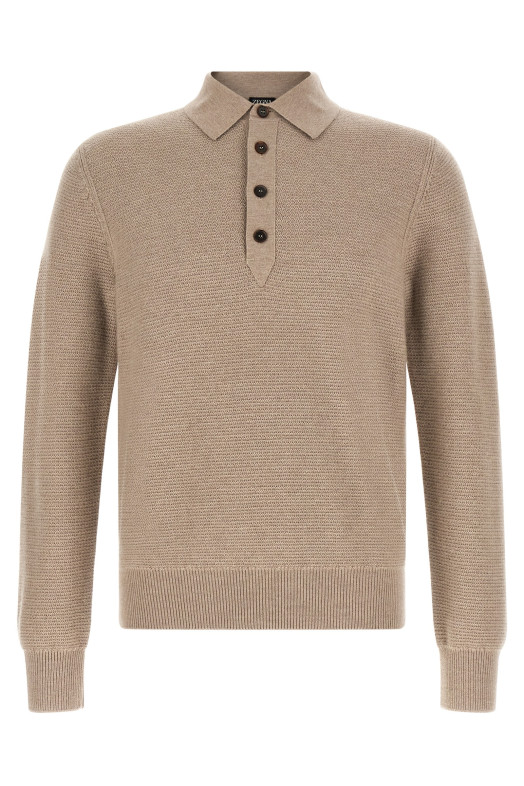 Футболка-поло Oasi Cashmere, бежевого цвета ZEGNA UIK74A4145N92