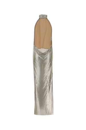 Silver metal knit long dress STELLA McCARTNEY (6A07723IU356)
