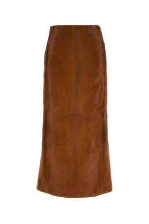 Brown calf hair skirt BLUE ALAIA (AA9J2677L067D)