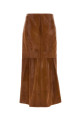 Юбка из коричневой телячьей кожи BLUE ALAIA (AA9J2677L067D)