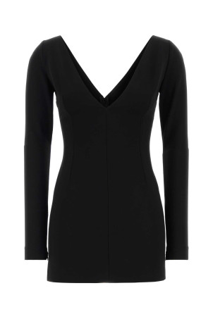 Black stretch viscose blend mini dress Black DOLCE & GABBANA (F616RTFUGKF)