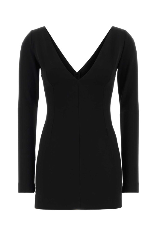 Black stretch viscose blend mini dress Black DOLCE & GABBANA (F616RTFUGKF)