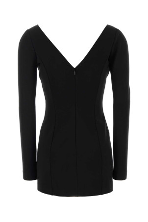Black stretch viscose blend mini dress Black DOLCE & GABBANA (F616RTFUGKF)