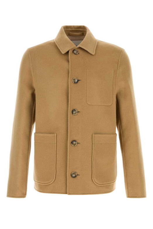 Camel wool blend overshirt AMI (HJK844WV0217)