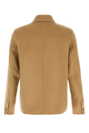 Camel wool blend overshirt AMI (HJK844WV0217)