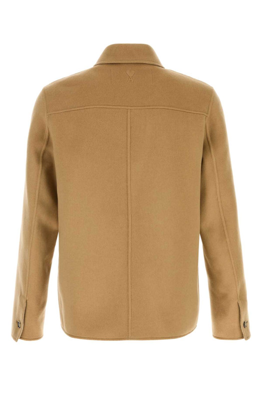 Camel wool blend overshirt AMI (HJK844WV0217)