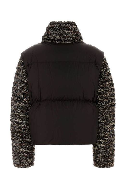 Multicolor bouclÃ© and nylon Poetique down jacket MONCLER (L20931A00212599VR)