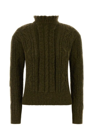 Olive green alpaca blend sweater MONCLER GRENOBLE (L20989C00004M1214)