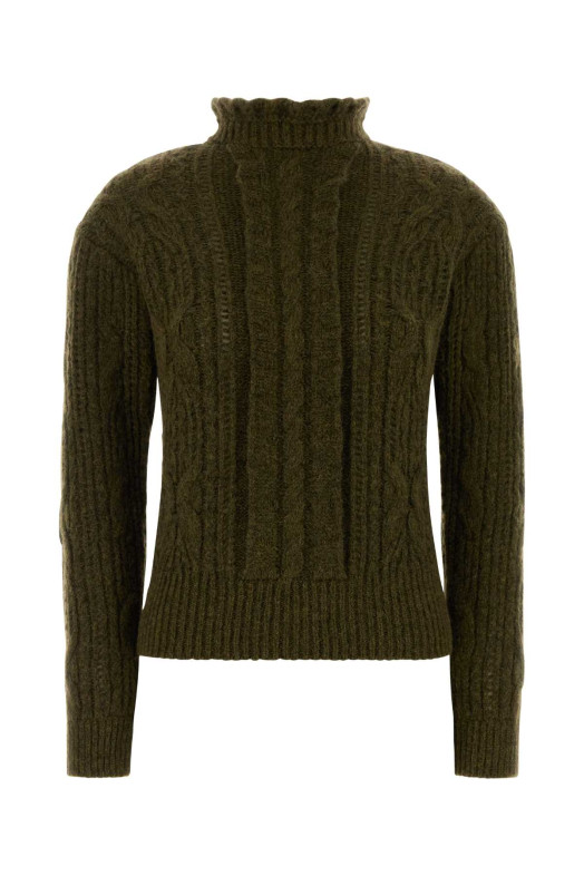Olive green alpaca blend sweater MONCLER GRENOBLE (L20989C00004M1214)
