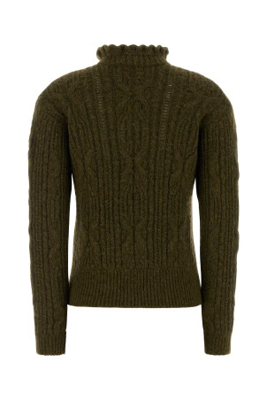 Olive green alpaca blend sweater MONCLER GRENOBLE (L20989C00004M1214)