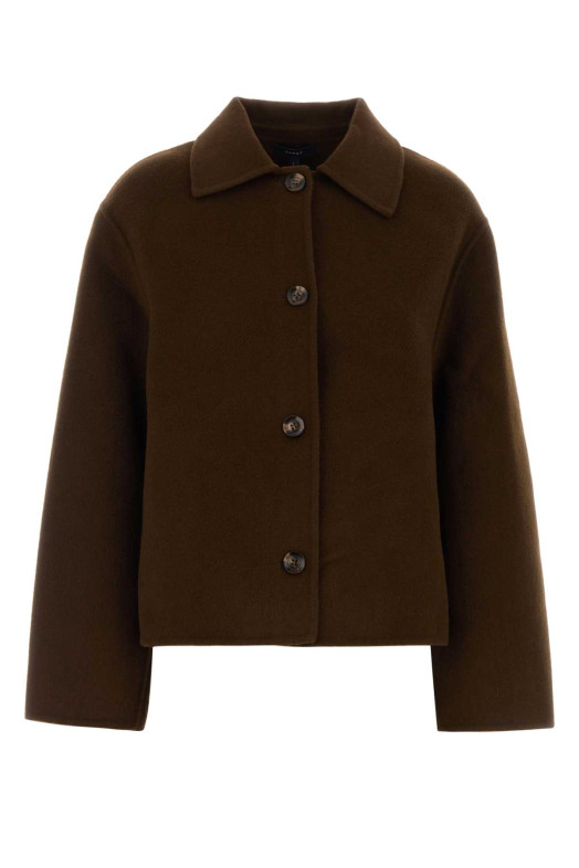 Chocolate wool blend Gyoda overshirt SOEUR (MAN0356GYODA)