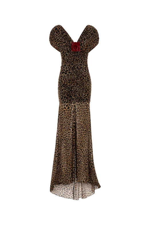 Длинное платье из трикотажа с принтом BLUMARINE (RF6074J16192A881A)