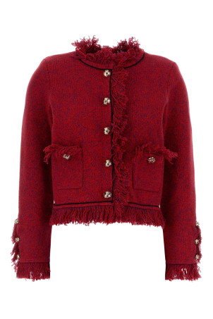 Two-tone cotton blend blazer Red SELF PORTRAIT (SC26146JBR)