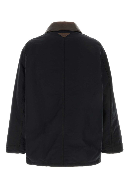 Черная пуховая куртка из смешанного хлопка, черная, PRADA (SGD252SOOO6406)