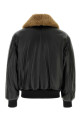 Black leather bomber jacket AMI (UJK952LH0068)