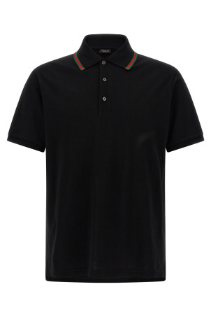 'Nastro Web' polo shirt Black