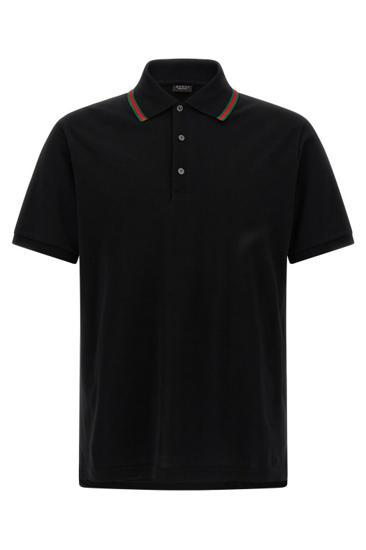 'Nastro Web' polo shirt Black