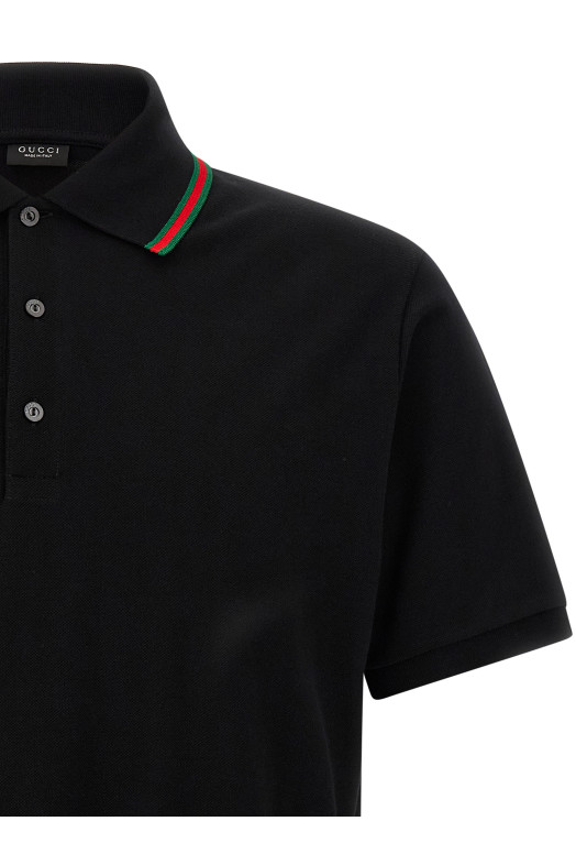 'Nastro Web' polo shirt Black