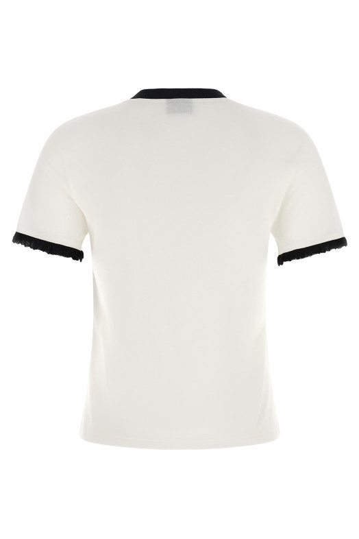 'Gucci Web' print T-shirt with 'Incrocio GG' White
