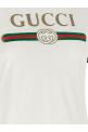 'Gucci Web' print T-shirt with 'Incrocio GG' White