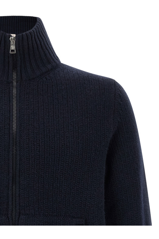 Wool and cashmere cardigan Blue