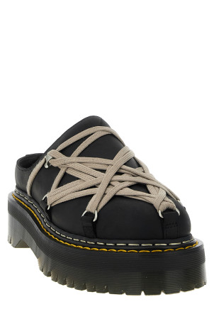 'QuadSoleMegalace®' mules Dr.Martens x RickOwens Black