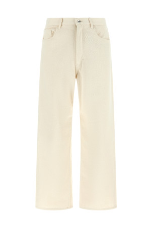 Noil silk pants White