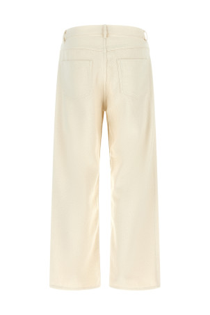 Noil silk pants White
