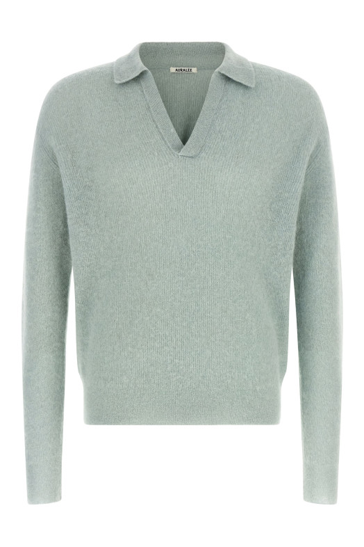'Baby Suri Alpaca Sheer' polo shirt Green